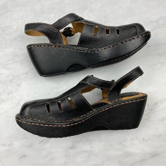 B.O.C. Born Concept Slingback Wedge Wedges Black Sandals Summer Shoes Size 7 - Picture 5 of 8